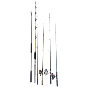 (6 pcs) Assorted Fishing Poles and Reels