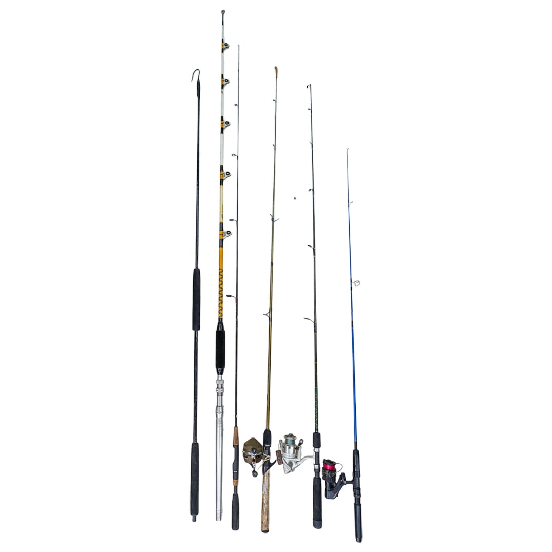 (6 pcs) Assorted Fishing Poles and Reels (1 of 10)