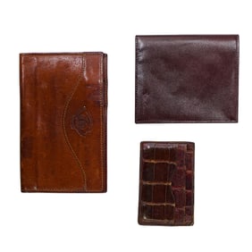(3 pcs) Assorted Brown Leather Articles