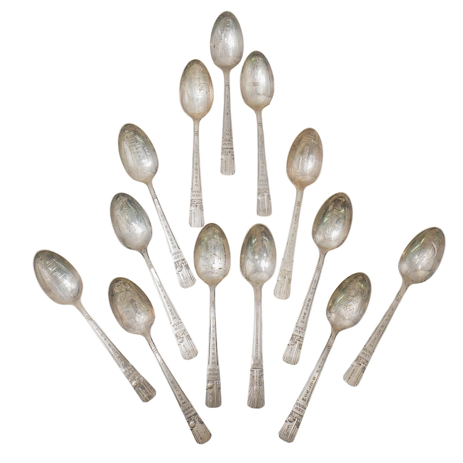 (13 Pcs) 1939 World's Fair Souvenir Silverplated Spoons (1 of 9)