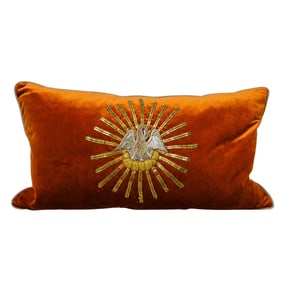 Velvet Masonic Embroidered Pillow