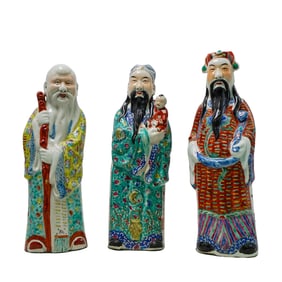 (3 Pc) Chinese Fu Lu Shou Porcelain Figures