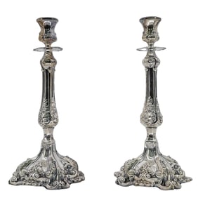 Pair Of Hazorfim Sterling Silver Candle Holders