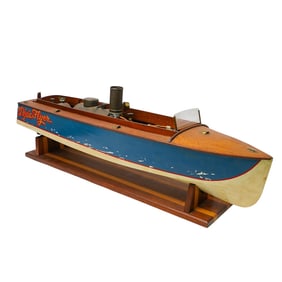 H.E. Boucher Steam Powered Wooden Model Boat