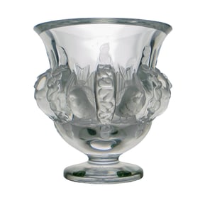 Lalique "Dampierre" Sparrows Crystal Vase