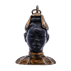 Vintage 800 Silver Blackamoor Pendant