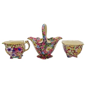 (3 pcs) Royal Winton "Grimwades" Porcelain Floral Set