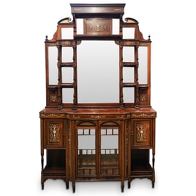 Antique English Rosewood Etagere Cabinet