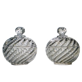 Pair Of Baccarat Covered Crystal Bowls
