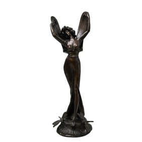 Paul Lucian Bessin (French, 1911-1953) Bronze Dragonfly Maiden Sculpture