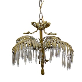 French Bronze Palm Leaf Chandelier
