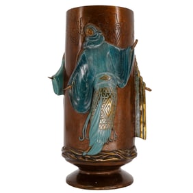Erte (Russian, 1892- 1990) "Fantasy" Figural Bronze Vase