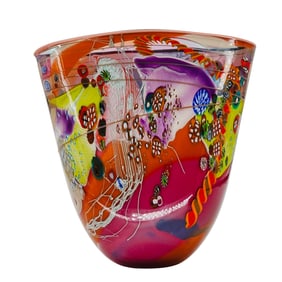 Large Wes Hunting Studio Multicolor Glass Vase