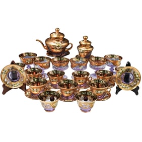 (32 pc) Murano Glass Enameled Service Set