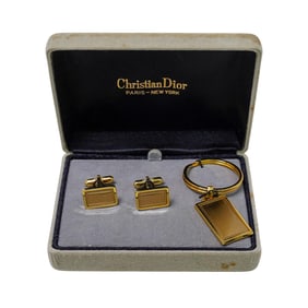 Vintage Christian Dior Cufflinks and Key Ring