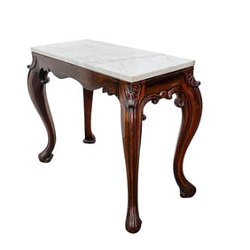 Irish Mahogany and Marble Console Table