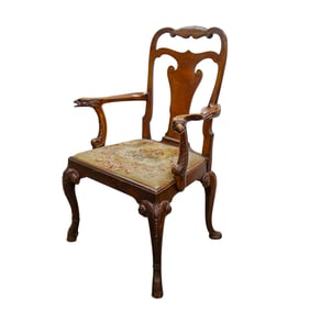 Manner Of Robert Adam (Scottish, 1728-1792) Carved Wooden Arm Chair