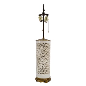 Antique Chinese Blanc de Chine Porcelain and Bronze Table Lamp