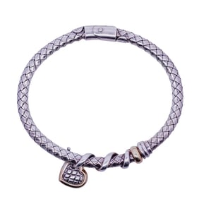 BQ Italian 18k Gold and Sterling Heart Bracelet