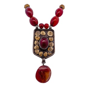 Ruth Frank Carnelian and Silver Necklace