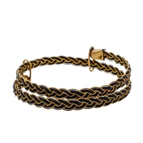 Victorian Elephant Hair 18k Gold Bracelet