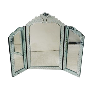Vintage Trifold Venetian Mirror
