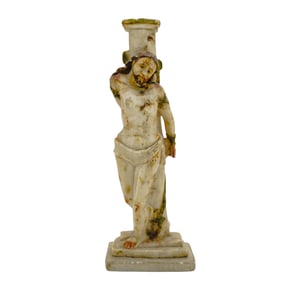 Spanish Colonial Alabaster Flagellation of Christ Column Figure