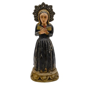 Spanish Colonial Alabaster Virgin Dolorosa