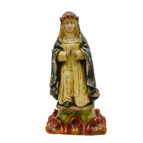 Fine Spanish Colonial Alabaster & Polychrome Rosa de Lima