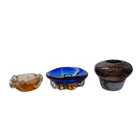 (3 pcs) Murano Bubbled Glass Bowls