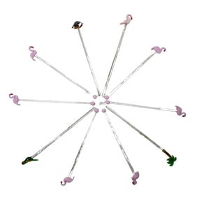 (10 pcs) Murano Glass Tropical Cocktail Stirrers