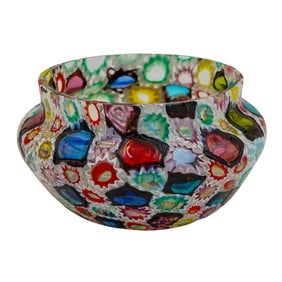 Murano Millefiori Art Glass Candy Bowl