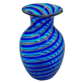 Murano Dino Marten Style Art Glass Vase