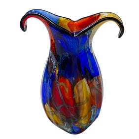 Ribbed Art Glass Vase