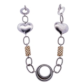 Jeffery Levin Silver and 18k Gold Necklace
