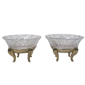 Pair of WMF Crystal and Silver Plated Compote Bowls