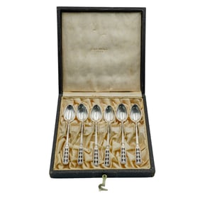 (6 Pc) David Andersen Sterling Silver Demitasse Spoons