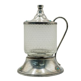 Dugma Silver Plated & Glass Sugar Box