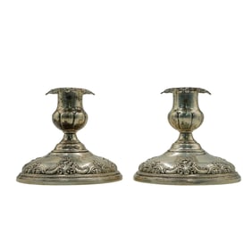 Pair of Wallace Weighted Sterling Silver Candlesticks