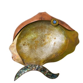 Castillo Style Mixed Metal and Inlay Fish Dish