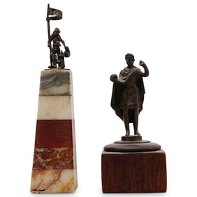 (2 pcs) Antique Miniature Bronze Figures