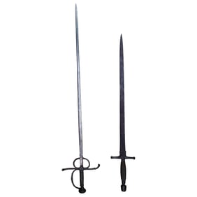 Pair of Cast Metal Swords