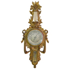 Vintage English Gilt Wood Barometer