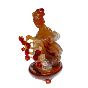 Chinese Carved Agate Quan Yin Figure