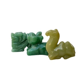 (3 Pcs) Chinese Hand Carved Jade Figurines