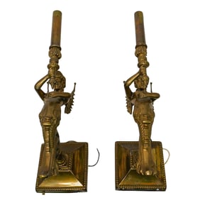 Pair of regency-style Bronze Figural Sconces