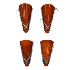 (4 pcs) Art Glass Sconces