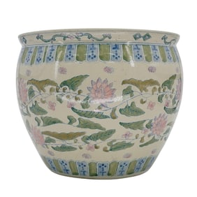 Chinese Porcelain Lotus Porcelain Planter