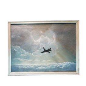 Signed Fighter Jet Acrylic On Canvas