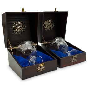 Pair Limited Edition Kosta Boda Lisa Bauer Glassware